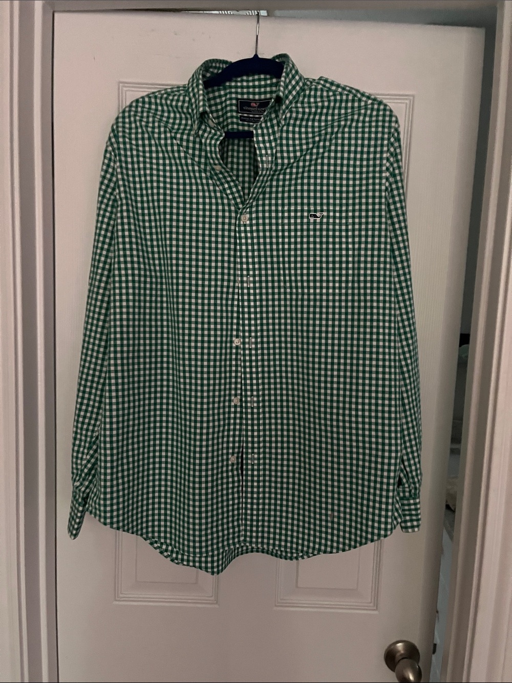 Vineyard Vines Men's Green Gingham Button-Down Shirt